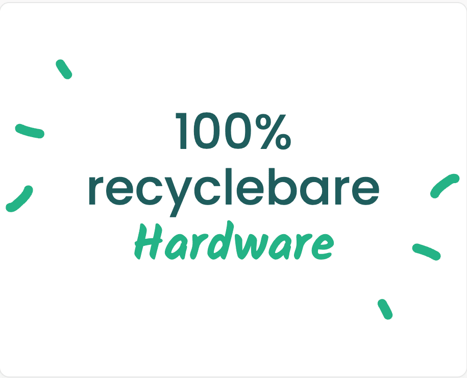 100% recyclebare Hardware